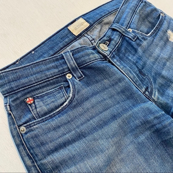 Hudson Krista Distressed Light Wash Denim Jeans - Picture 2 of 7